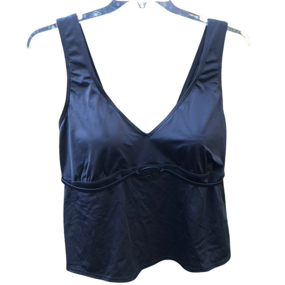 Lands end v-neck black tankini top